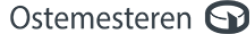 Sort og grå tekst logo for Ostemesteren med et ostehjul som ikon til højre.
